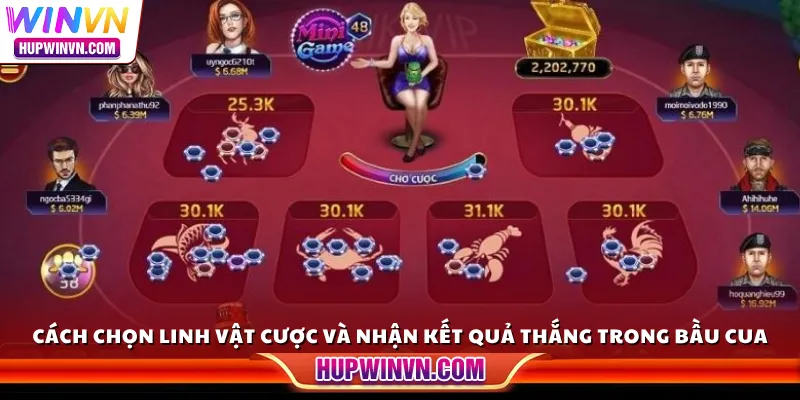 Cách chọn linh vật cược và nhận kết quả thắng trong bầu cua